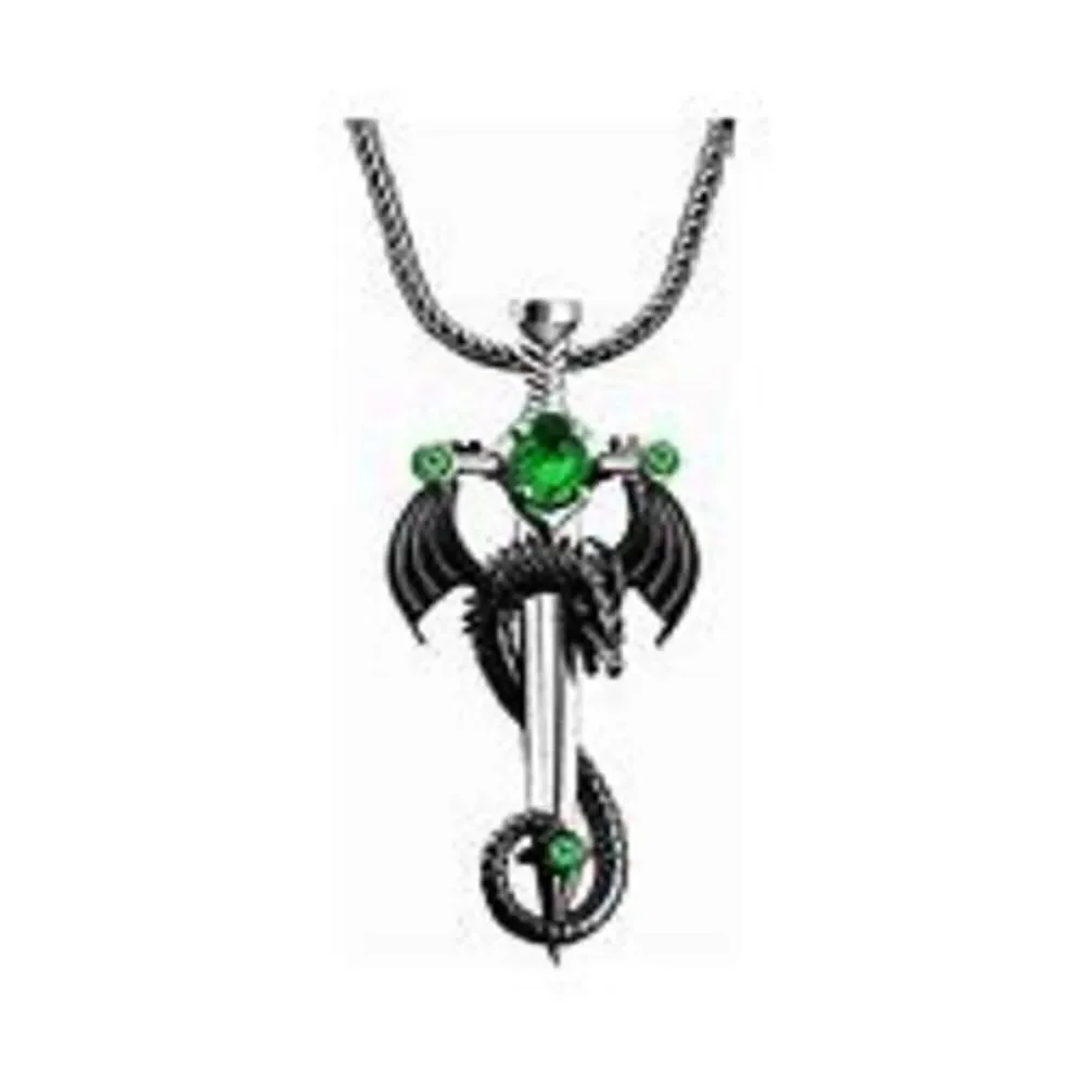 Dragon Sword Emerald Pendant Necklace